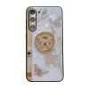 For Samsung Galaxy S23 FE/S23+/S23/S22+/S22/S21 Ultra/S21+/S21/A52 Phone Case Ladies Girl, Luxury Cute Sparkling Rhinestone Butterfly Flower Design With Ring Stand, Electroplated Glitter Girl Hard Case