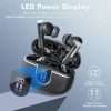 Wireless Stereo Earbuds with LED Power Display, Waterproof in-Ear Earphones with Wireless Charging Case, ENC Noise Cancelling Headphones, Sport Headset with Mic for Smartphone