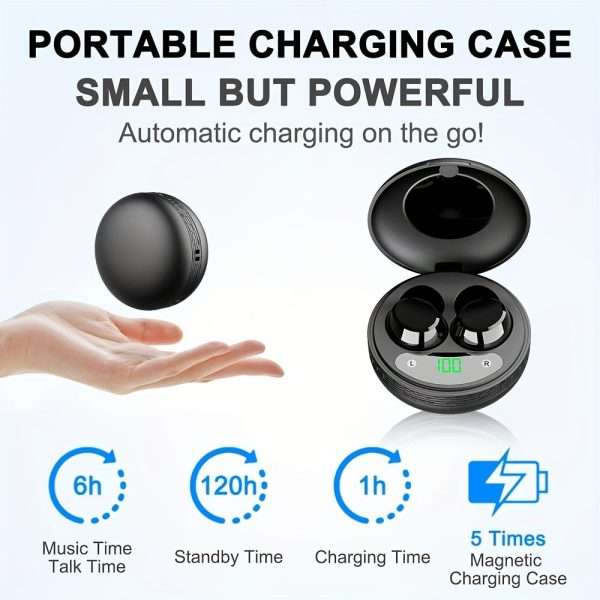 Wireless Earphones, 5.3 Earphones With 4 High-definition ENC Noise Cancelling Microphones, 30H Playback Time, Sports Earphone Touch Control With LED Display Screen, In Ear Wireless Earphones For Android IOS, Black