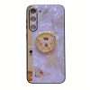 For Samsung Galaxy S23 FE/S23+/S23/S22+/S22/S21 Ultra/S21+/S21/A52 Phone Case Ladies Girl, Luxury Cute Sparkling Rhinestone Butterfly Flower Design With Ring Stand, Electroplated Glitter Girl Hard Case
