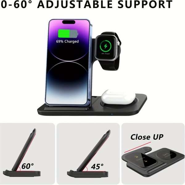 8c9c5955af4aeb7b58f41a4c833737e6 Wireless Charging Station for Multiple Devices Foldable 3 in 1 Fast Charger Station Stand Dock for iWatch Series 9 8 7 6 SE 5 4 3 2 Ultra Airpods Pro 3 2 iPhone 15 14Pro 14 13 Pro Max 13 12 11 Pro X Max XS XR 8