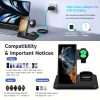 Foldable Wireless Charging Station For Samsung Multiple Devices 3 In 1 Fast Charger Dock Stand For Phone Galaxy Z Flip 4/3 Z Fold S23 S22 S21 S20 Ultra FE/Note 20 10 9, Galaxy Watch 5 Pro/5/4/3/Active 2/1, Buds+/Pro/Live