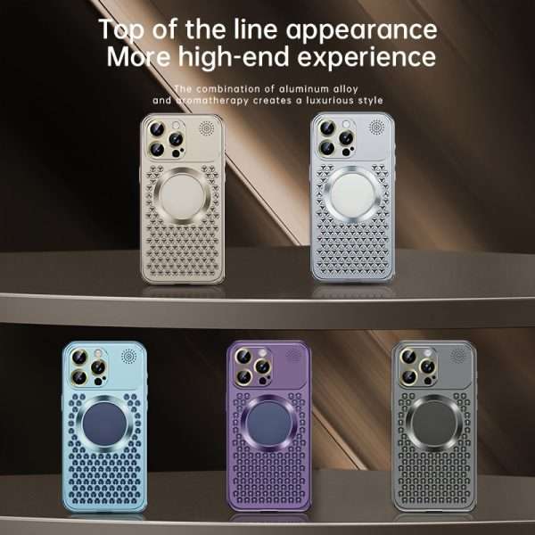 Metal Case For IPhone 15/15 Plus/15 Pro/15 ProMax, Aluminium Alloy Cover Case With Aromatherapy, Full Body Rugged Shockproof Protective, Scratch-resistant Metal Back Cover, Cooling Shell, Creative Gift For Friend